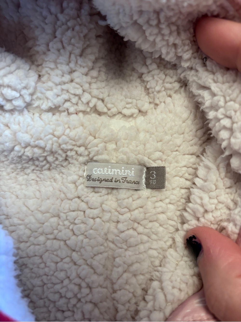 Catimini Cottagecore Jacket Size 3T Deer Prince Sherpa Lined Ears on Hooded Logo - Picture 8 of 13